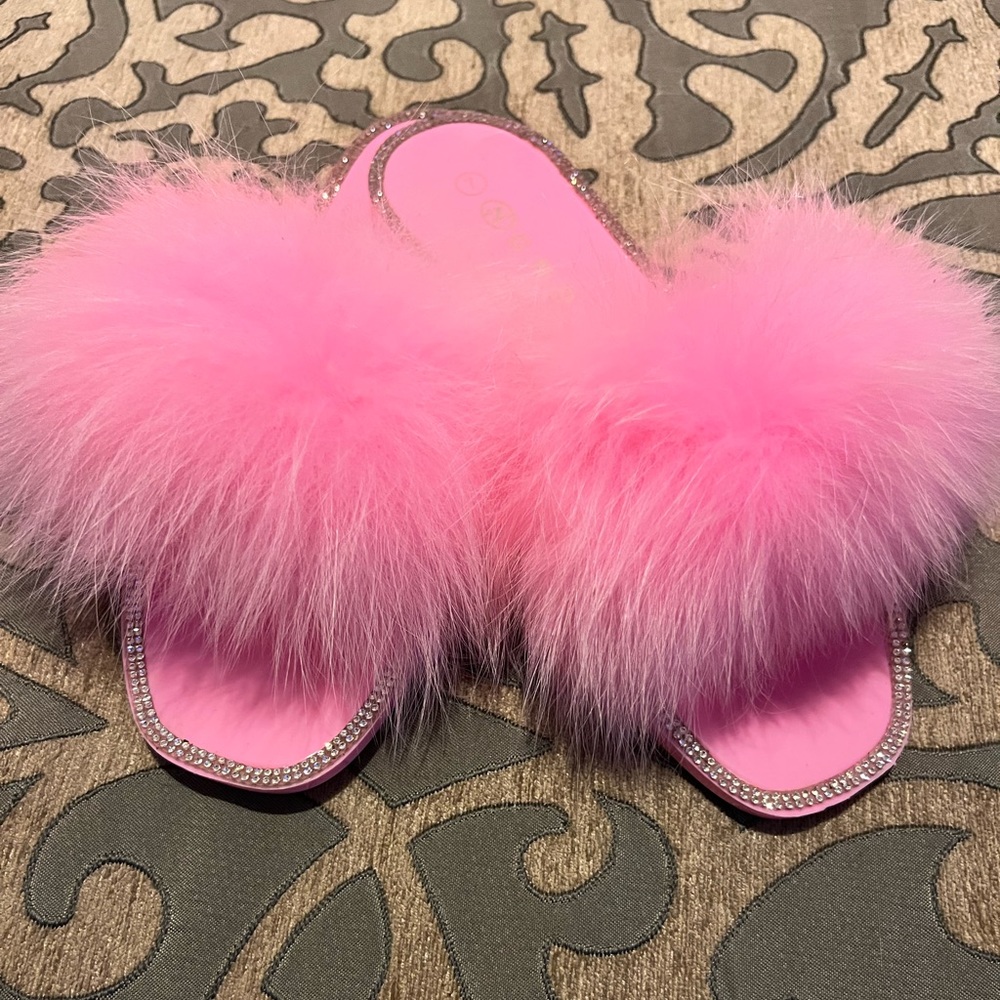 Pink Fur Slides